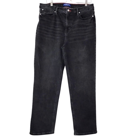 Scotch Soda Jeans Black Straight Leg High Rise Stretch
